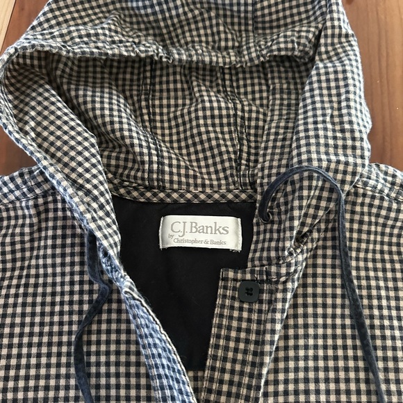 CJ Banks Women’s Button Up Long Sleeve Hooded Shirt - Picture 3 of 8